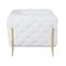 Homeroots 69in White And Gold Italian Leather Loveseat 477575 - alternate 5