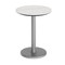 Flash Furniture 24" Round Outdoor Tabletop, White Faux Marble, Seamless Surface Technology, 18" Round Silver Base ST-RD24-WHMAR-TR18S-GG - alternate 1