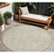 Homeroots 8' Beige And Brown Round Abstract Washable Indoor Outdoor Area Rug 594901 - alternate 1