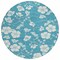 Homeroots 8' Turquoise Ivory And Gray Round Floral Washable Indoor Outdoor Area Rug 599930 - alternate 7