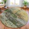 Homeroots 8' Olive Green Gold And Gray Round Abstract Washable Indoor Outdoor Area Rug 631451 - alternate 6