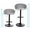 Elama 2 Piece Cloth Adjustable Bar Stool Set in Gray with Black Base ELM-281-GREY - alternate 7