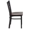 Flash Furniture Black ''X'' Back Metal Restaurant Chair, Walnut Wood Seat, PK2 2-XU-6FOBXBK-WALW-GG - alternate 9