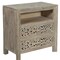 Homeroots 30" Gray Solid Wood Distressed Carved Scrollwork Two Drawer Nightstand 569584 - alternate 9