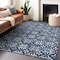 Homeroots 9' X 12' Navy Blue And Ivory Floral Washable Indoor Outdoor Area Rug 595977 - alternate 9