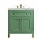James Martin Vanities Chicago 30 in. Single Vanity, Smokey Celadon, w/ 3 CM Victorian Silver Silestone Top 503-V30-SC-3VSL - alternate 1