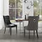 Homeroots Set of Two Tufted Dark Gray and Black Upholstered Faux Leather Dining Side Chairs 543521 - alternate 9
