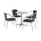 Flash Furniture Round Table Set, Aluminum, Plastic, Rattan, Stainless Steel, Grey TLH-ALUM-24RD-020BKCHR4-GG - alternate 1