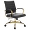 Leisuremod Benmar Leather Office Chair with Gold Frame, Black BOG19BLL - alternate 1