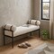 Homeroots 56in Cream and Black Fabric Upholstered Bench 668850 - alternate 5