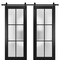 Sartodoors Sturdy Double Barn Door with Frosted Glass Planum 2122 Black 84x96 (2* 42x96) Solid Core PLANUM2122DB-BLK-84 x 96 (2* 42x96) - alternate 1