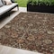 Homeroots 5' X 8' Chocolate Tan And Green Floral Washable Indoor Outdoor Area Rug 603408 - alternate 1