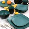 Gibson Elite Soho Lounge 16 Piece Matte Glaze Square Dinnerware Set in Teal 130934.16 - alternate 7