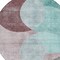 Homeroots 8' Teal Blue Brown And Beige Round Geometric Washable Indoor Outdoor Area Rug 604955 - alternate 8