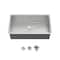 Wrightmaster 33 in. Undermount Single Bowl 18 Gauge Silver Stainless Steel Kitchen Sink with Drain ZOR-04D-331912 - alternate 1