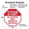 Signmission Stop All Visitors Must Report to Th, 10 Inch X 10 Inch, Aluminum Metal Signs OC-A-10-246 - alternate 6