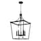 Vaxcel Cottage Grove 5-Light Matte Black Traditional Open Cage Lantern Pendant Light P0467 - alternate 1