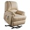 Homeroots 34" Beige Faux Leather Power Massage Lift Assist Recliner 318866 - alternate 1