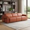 Homeroots 100" Camel Top Grain Leather Reclining Metal USB Sofa 720362 - alternate 9