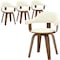 Leisuremod Brivo Swivel Dining Chair with 360-Degree Leather Armchair & Poplar Wood Legs, 4PK BC22W4 - alternate 1