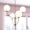 Vaxcel Avers 4 Light LED Compatible Gold Brass Mid-Century Modern Chandelier White Globe Glass H0295 - alternate 8