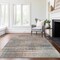 Homeroots 8' X 10' Copper Gray And Blue Striped Washable Indoor Outdoor Area Rug 588055 - alternate 8