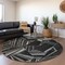 Homeroots 8' Black And Gray Round Geometric Washable Indoor Outdoor Area Rug 594757 - alternate 8