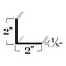Brunner Aluminum Angle 2" x 2" x 1/8", 6063-T5 (A432), 6 Foot Satin Anodized A432 S6 - alternate 2