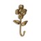 Homeroots 4" Antiqued Gold Cast Iron Flower Wall Hook 612084 - alternate 7