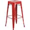 Flash Furniture 30" High No Back Red Metal Barstool Square Seat CH-31320-30-RED-GG - alternate 1