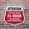 Signmission 24 Hour Surveillance Shield Sign Attenti, 6 Inch X 6 Inch, Plastic Sign SHI-P-6-353 - alternate 6