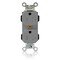Leviton Straight Blade Receptacle, 5-20R, 20 A, 125V AC, Flush Mount, Self-Grounded MT563-SGY - alternate 1