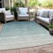 Homeroots 3' X 5' Teal Blue And Ivory Ombre Washable Indoor Outdoor Area Rug 595835 - alternate 8