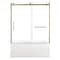 Kingston Brass 60" Acrylic Anti-Skid Alcove Right-Hand Drain Tub with Left Sliding Tub Door, White/Brushed Brass KVTAP6032R22C7 - alternate 1