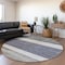 Homeroots 8' Denim Blue Ivory And Gray Round Abstract Washable Indoor Outdoor Area Rug 615262 - alternate 8
