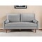 Homeroots 69" Gray Velvet Sofa And Toss Pillows With Dark Brown Legs 543707 - alternate 1