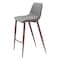 Homeroots Set of Two 30" Slate Gray and Brown Faux Leather and Steel Bar Height Bar Chairs 555681 - alternate 8