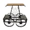 Homeroots Rustic Black Rail Car Bar Cart 389228 - alternate 1