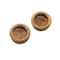 Homeroots Set of Two Brown Wood Recessed Round Drawer Pull Knobs, 2PK 476578 - alternate 5