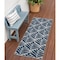 Homeroots 6' Blue And Gray Botanical Leaves Indoor Outdoor Runner Rug 564010 - alternate 8