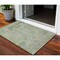 Homeroots 3' X 5' Mint Green And Gray Floral Washable Indoor Outdoor Area Rug 604078 - alternate 1