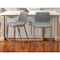 Homeroots Set of Two 26" Slate Gray and Brown Faux Leather and Steel Counter Height Bar Chairs 555683 - alternate 8