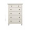 Homeroots 38" White Solid Wood Five Drawer Chest 524102 - alternate 1