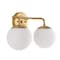 Jonathan Y Louis Parisian Globe 15" 2-Light Metal/Frosted Glass Modern Contemporary LED Vanity Light, Gold Paint JYL3535A - alternate 11