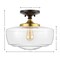 Jonathan Y Marfa 14" 1-Light Modern Farmhouse Schoolhouse Frosted Glass/Metal LED Semi Flush Mount, Oil Rubbed B JYL7517E - alternate 14