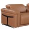Homeroots 166" Chestnut Top Grain Leather Reclining Metal USB Sofa 720375 - alternate 8