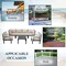 Leisuremod Chelsea 7-Piece Patio Sectional And Coffee Table Set Black Aluminum With Cushions, Beige CSTBL-7BG - alternate 10