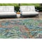 Homeroots 9' X 12' Orange And Teal Blue Abstract Washable Indoor Outdoor Area Rug 588460 - alternate 1