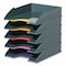 Durable Office Products VARICOLOR 5-Compartment Stackable Plastic Letter Tray Set, Letter to Folio Size, Anthracite Gray 770557 - alternate 1