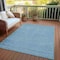 Homeroots 10' X 14' Aqua And Teal Blue Striped Washable Indoor Outdoor Area Rug 615649 - alternate 9